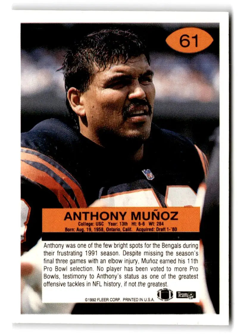1992 Fleer #61 Anthony Muñoz - Football Card Single