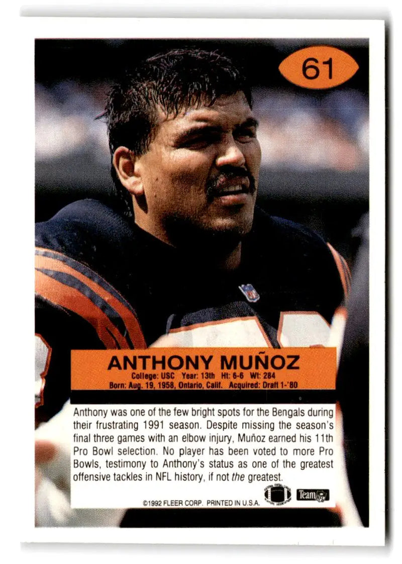 1992 Fleer #61 Anthony Muñoz - Football Card Single