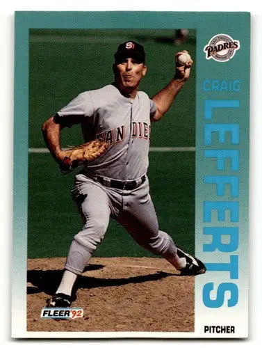 Original gloss Craig Lefferts San Diego Padres baseball card 1992 Fleer NM ID56107