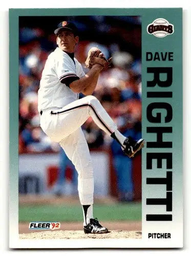 Original gloss Dave Righetti San Francisco Giants baseball card from 1992 Fleer NM