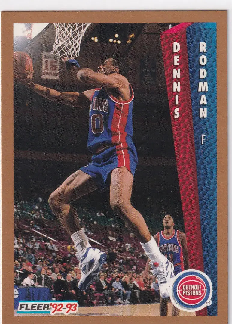 1992 FLEER #66 DENNIS RODMAN- DETROIT PISTONS - Basketball Card Single