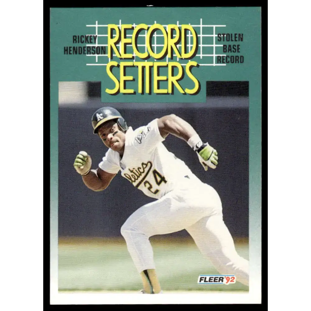 1992 Fleer #681 Rickey Henderson NM-MT Oakland Athletics Baseball Card - Baseball Card Single