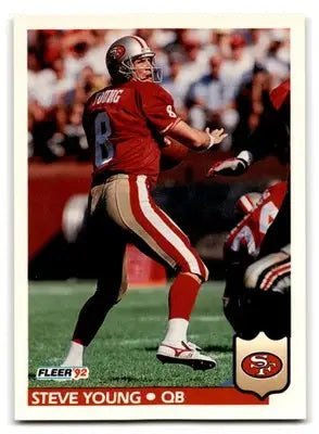 1992 Fleer Football Steve Young #386 San Francisco 49ers - Football Card Single