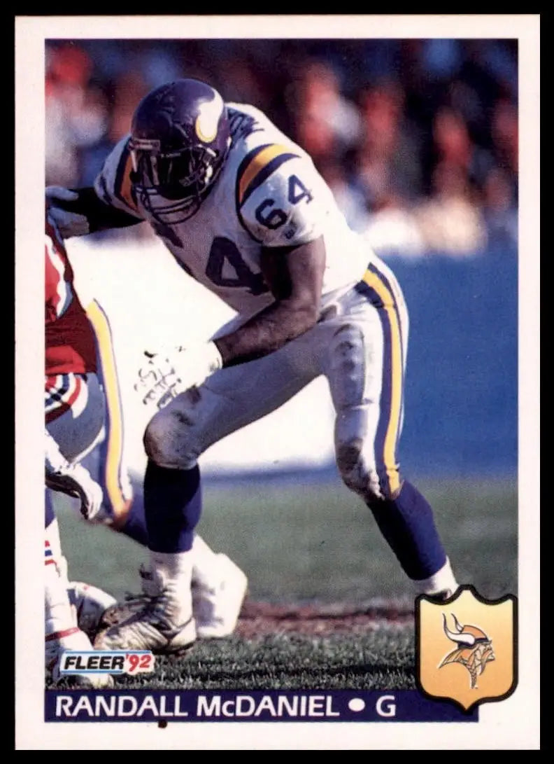 1992 Fleer Randall McDaniel #248 Minnesota Vikings Football Card NFL Sports - Football Card Single