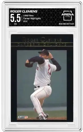 1992 Fleer Roger Clemens #12 Baseball Arena Club 5.5 - Baseball Card Single