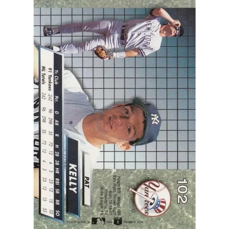 1992 Fleer Ultra #102 Pat Kelly NM-MT New York Yankees Baseball Card - Baseball Card Single