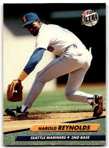 Fleer Ultra Harold Reynolds baseball card with original gloss from 1992 Mariners series