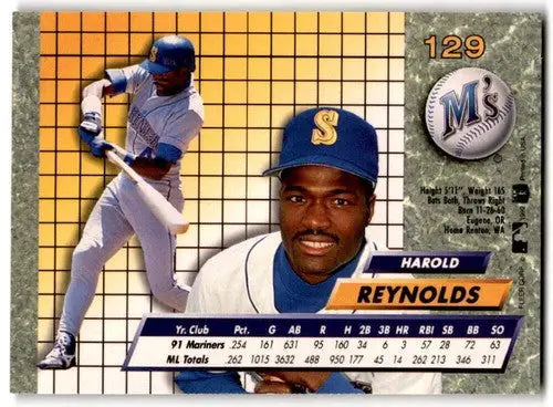 Original gloss Fleer Ultra Harold Reynolds baseball card from 1992 Mariners set
