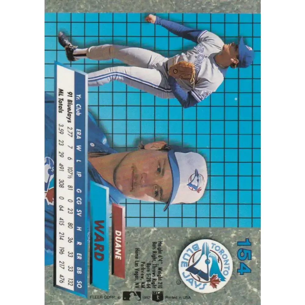 1992 Fleer Ultra #154 Duane Ward NM-MT Toronto Blue Jays Baseball Card - Baseball Card Single