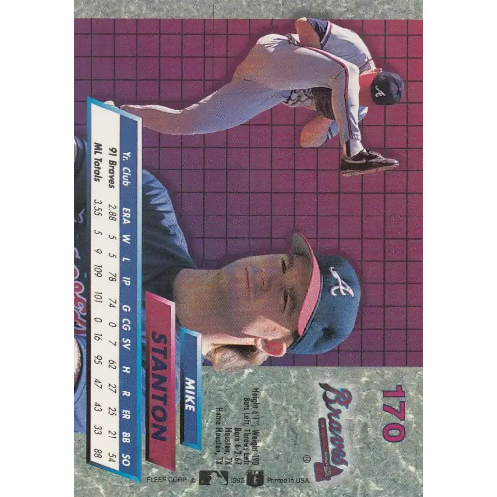 1992 Fleer Ultra #170 Mike Stanton NM-MT Atlanta Braves Baseball Card - Baseball Card Single