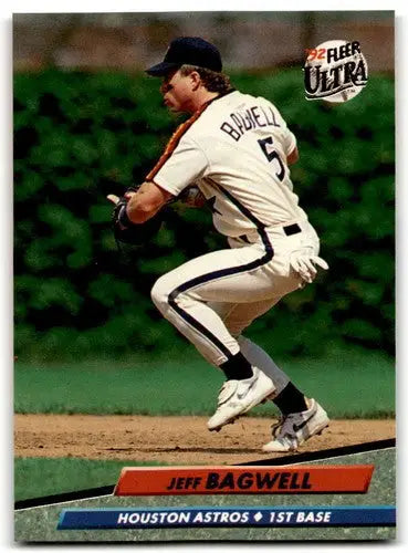 1992 Fleer Ultra Jeff Bagwell baseball card with original gloss Astros ID 43707