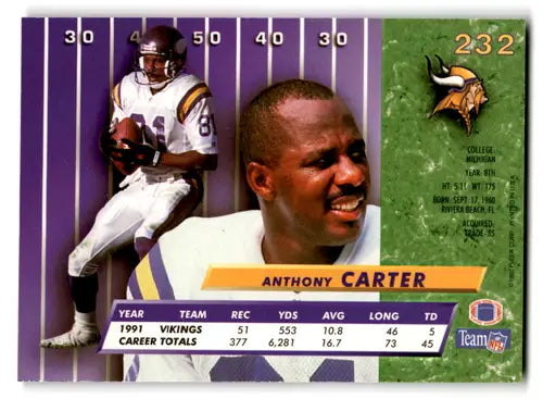 1992 Fleer Ultra #232 Anthony Carter NM-MT Vikings ID:82032 - Football Card Single