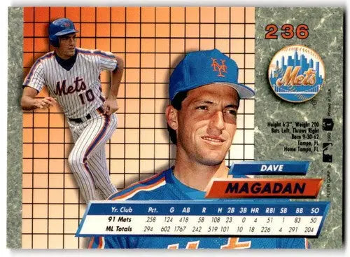 Fleer Ultra Dave Magadan baseball card with original gloss from 1992 Fleer Ultra #236