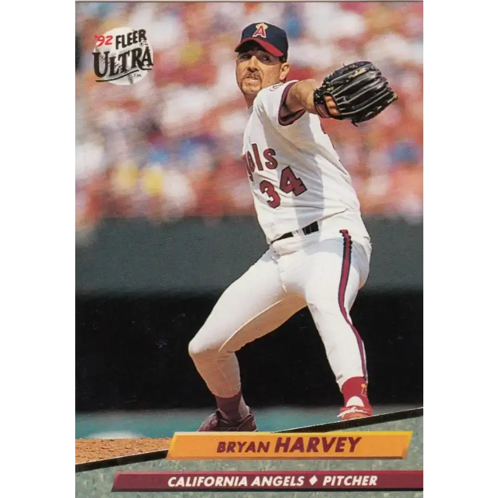 1992 Fleer Ultra #27 Bryan Harvey NM-MT California Angels Baseball Card - Baseball Card Single