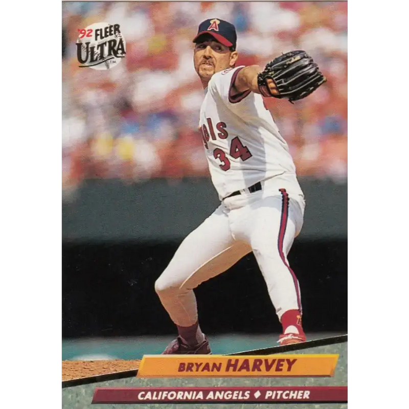 1992 Fleer Ultra #27 Bryan Harvey NM-MT California Angels Baseball Card - Baseball Card Single