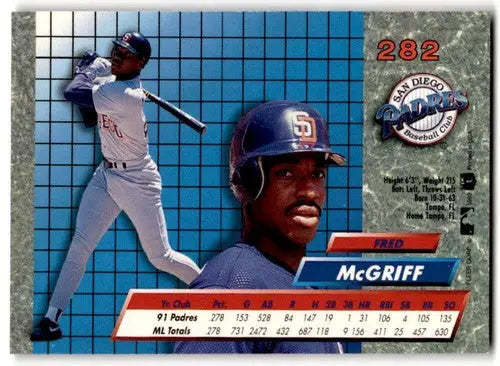 Original gloss Fleer Ultra Fred McGriff baseball card from 1992 Padres collection