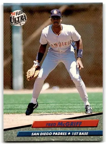 Original gloss Fleer Ultra Fred McGriff baseball card from 1992 Padres ID 43703