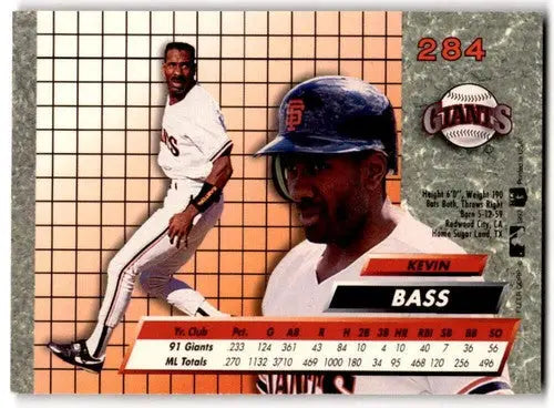 Original gloss Fleer Ultra Kevin Bass baseball card from 1992 Giants collection