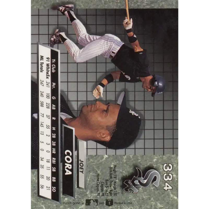 1992 Fleer Ultra #334 Joey Cora NM-MT Chicago White Sox Baseball Card - Baseball Card Single
