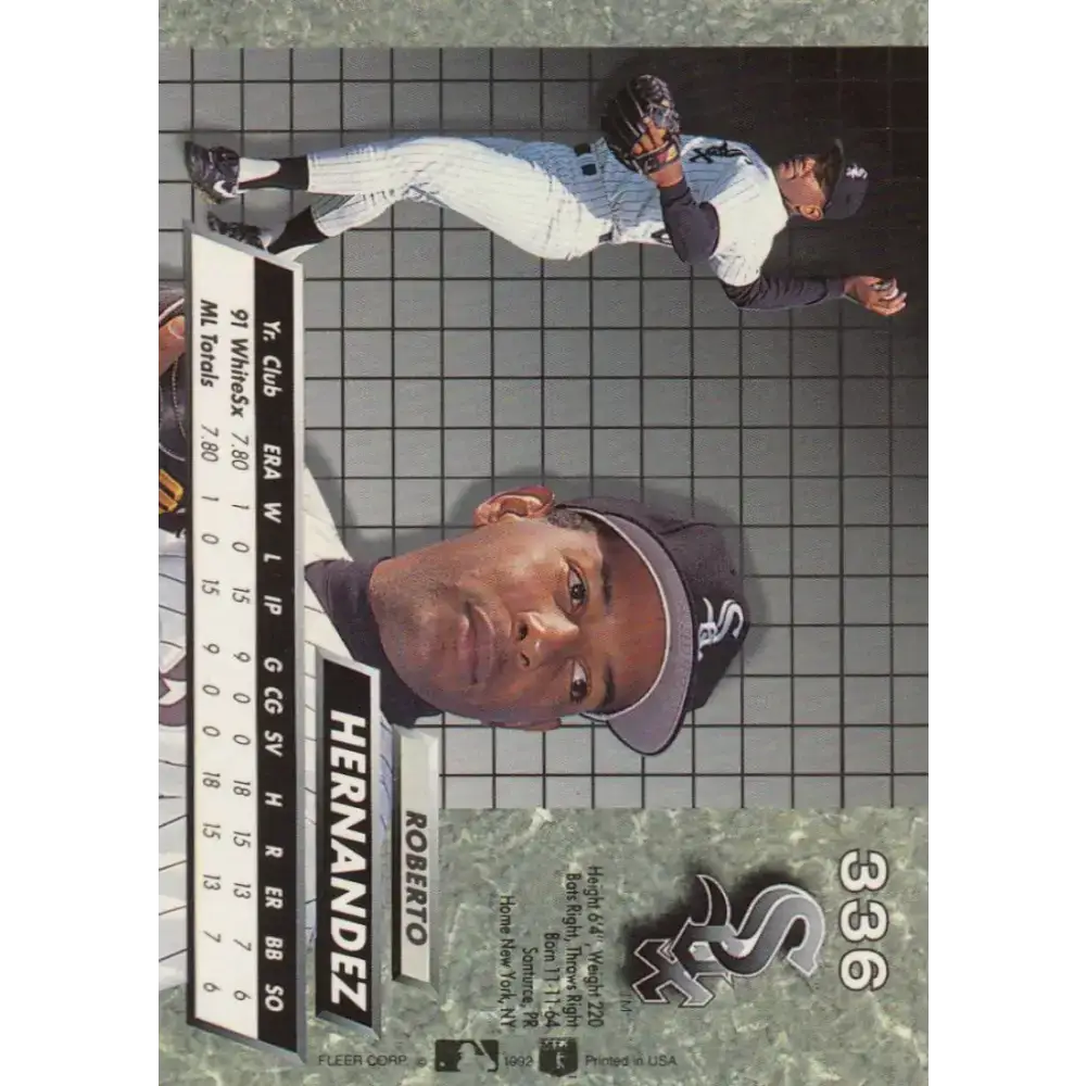 1992 Fleer Ultra #336 Roberto Hernandez NM-MT Chicago White Sox Baseball Card - Baseball Card Single