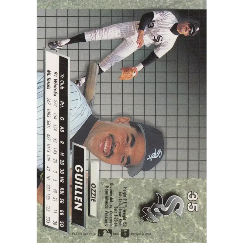 1992 Fleer Ultra #35 Ozzie Guillen NM-MT Chicago White Sox Baseball Card - Baseball Card Single