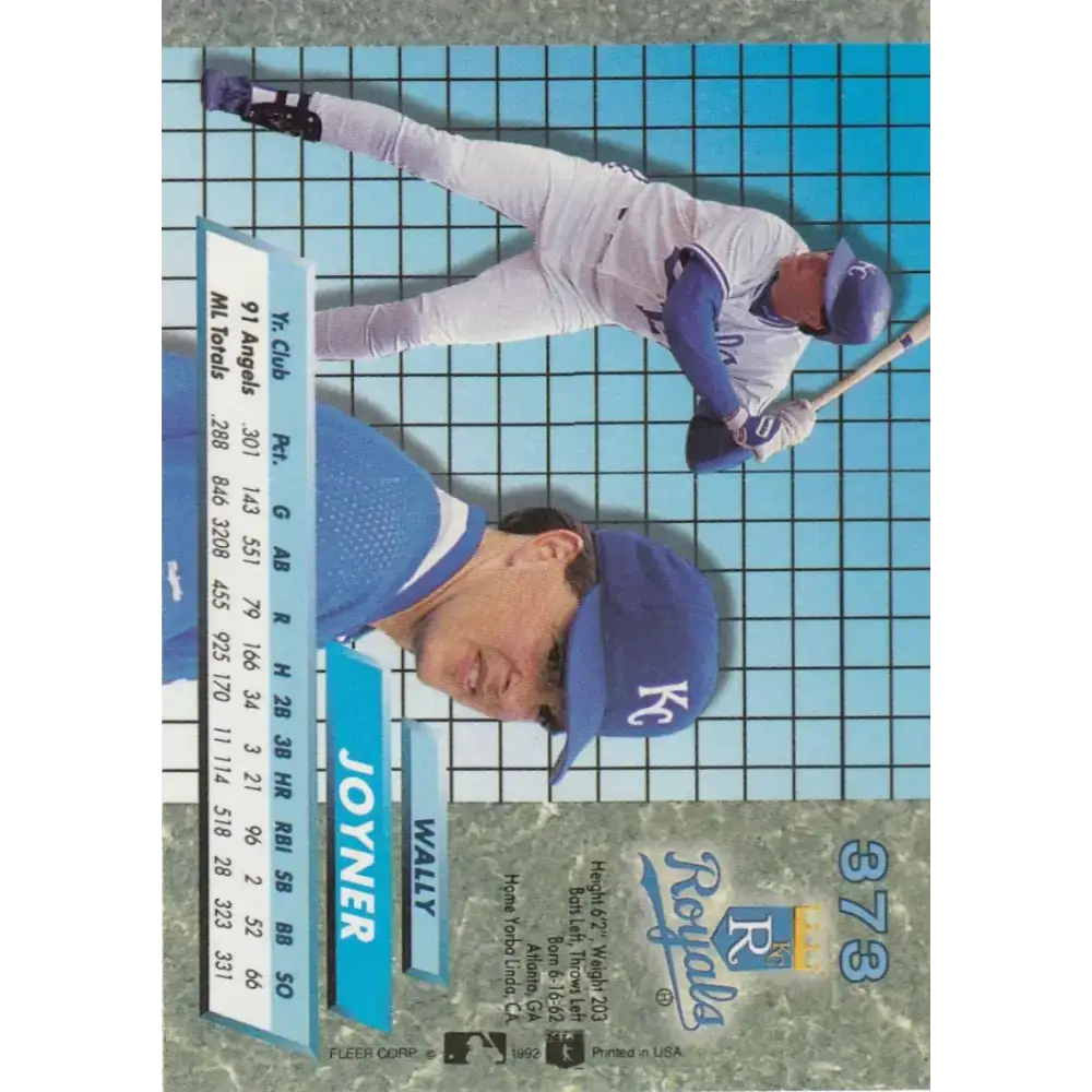 1992 Fleer Ultra #373 Wally Joyner NM-MT Kansas City Royals Baseball Card - Baseball Card Single