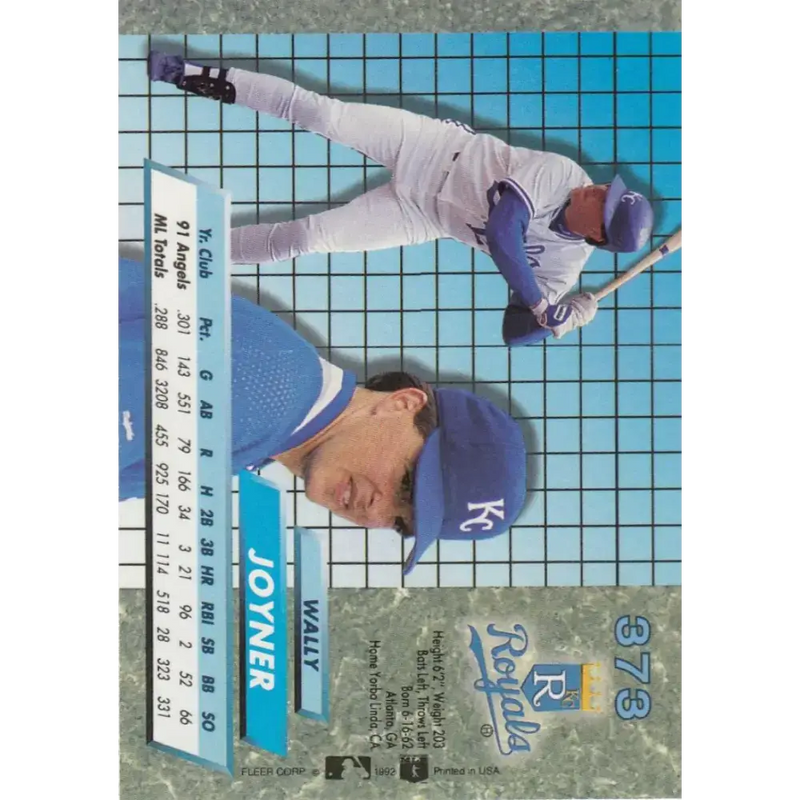 1992 Fleer Ultra #373 Wally Joyner NM-MT Kansas City Royals Baseball Card - Baseball Card Single