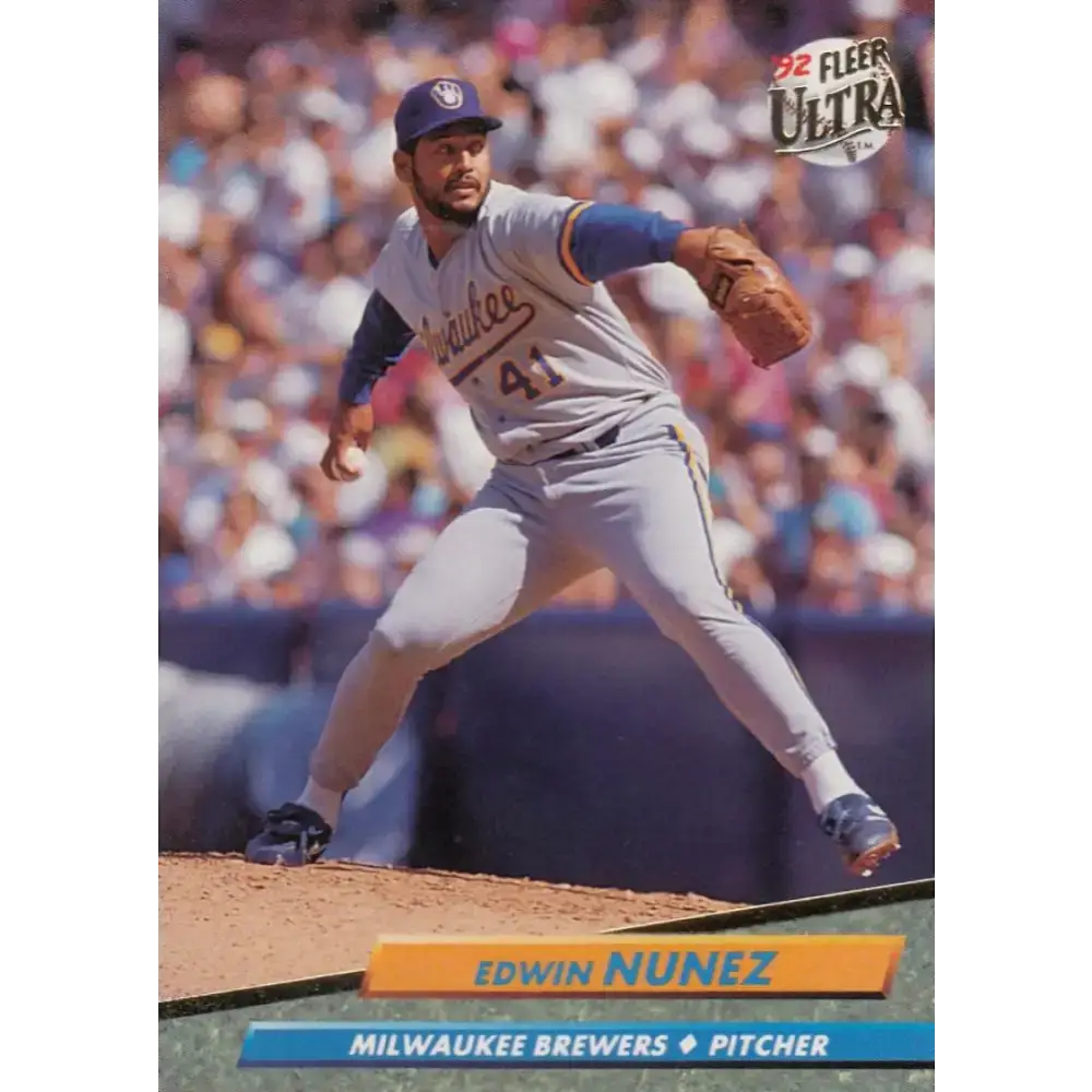 1992 Fleer Ultra #387 Edwin Nunez NM-MT Milwaukee Brewers Baseball Card - Baseball Card Single