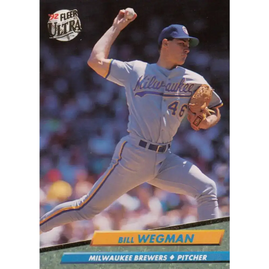 1992 Fleer Ultra #392 Bill Wegman NM-MT Milwaukee Brewers Baseball Card - Baseball Card Single