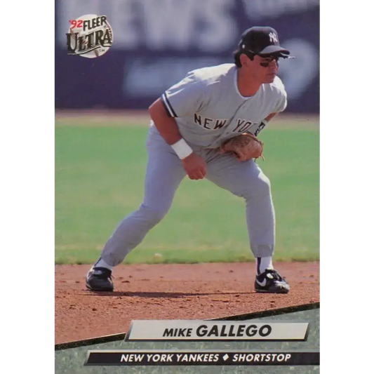1992 Fleer Ultra #406 Mike Gallego NM-MT New York Yankees Baseball Card - Baseball Card Single