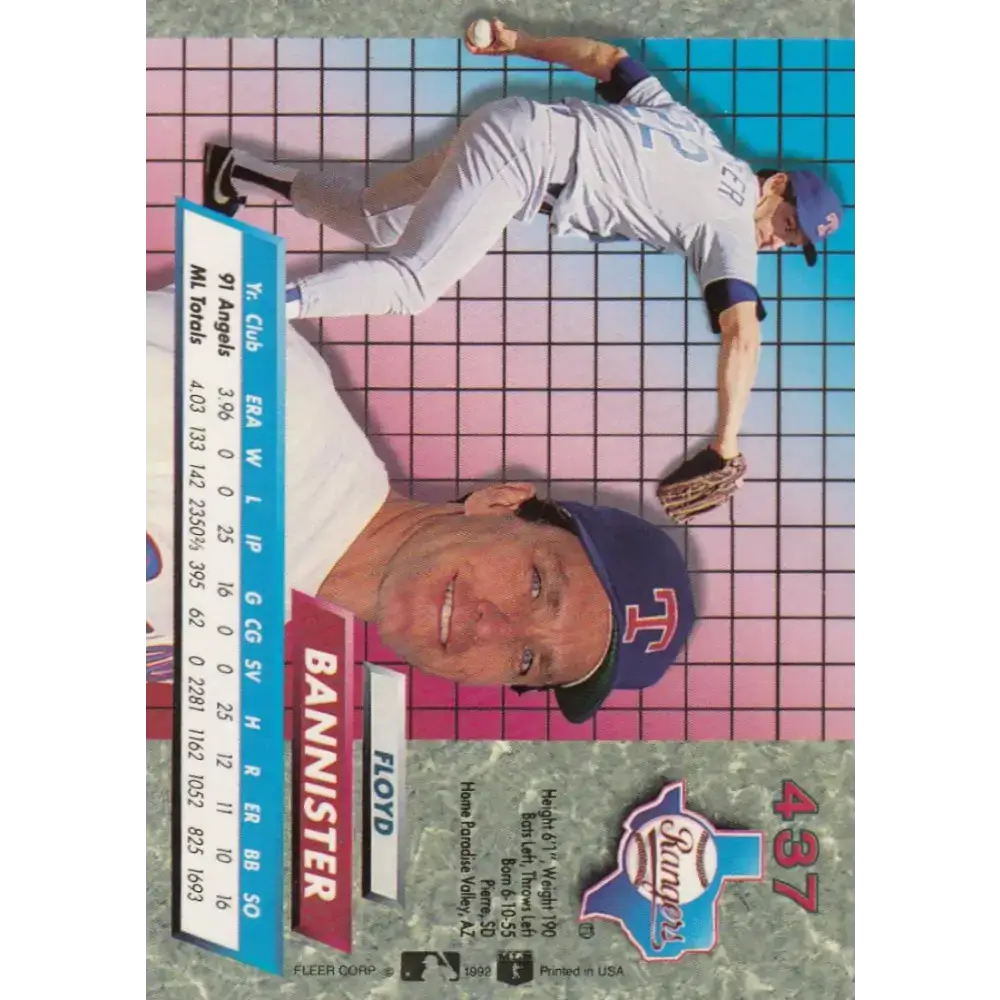 1992 Fleer Ultra #437 Floyd Bannister NM-MT Texas Rangers Baseball Card - Baseball Card Single