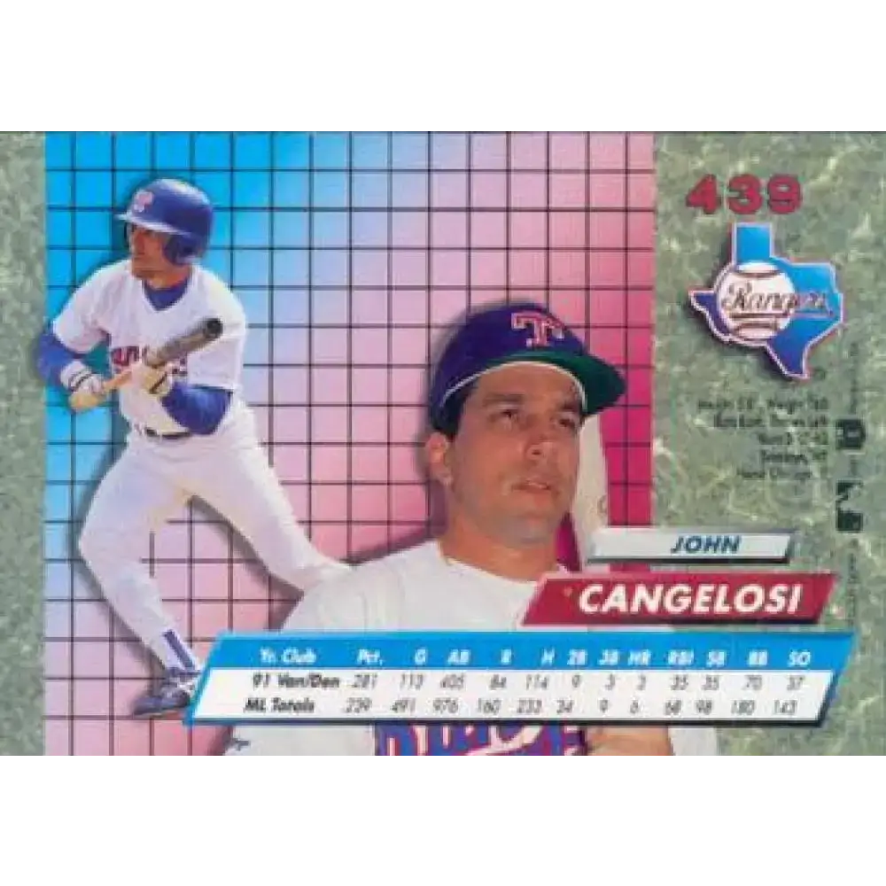 1992 Fleer Ultra #439 John Cangelosi NM-MT Texas Rangers Baseball Card - Baseball Card Single