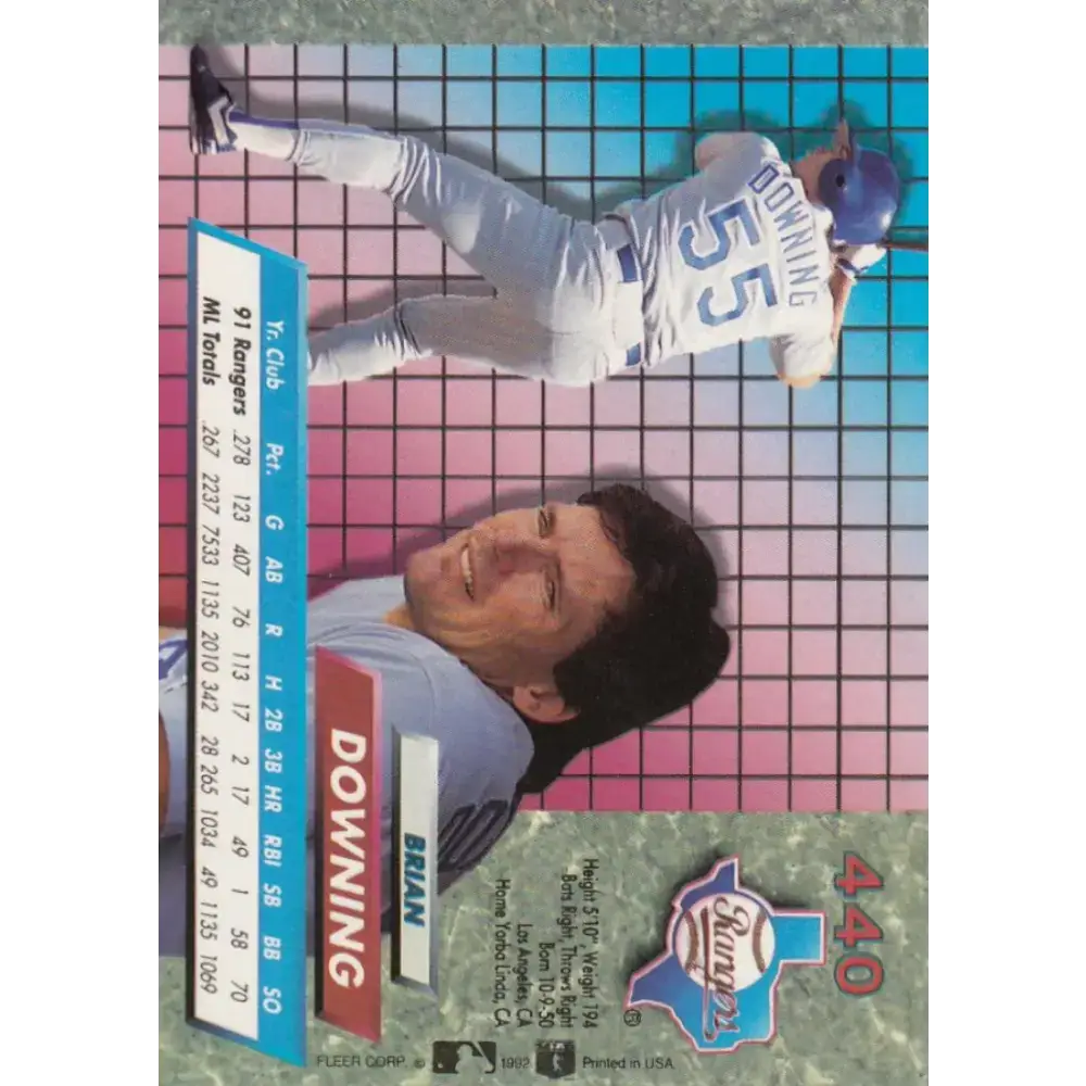 1992 Fleer Ultra #440 Brian Downing NM-MT Texas Rangers Baseball Card - Baseball Card Single