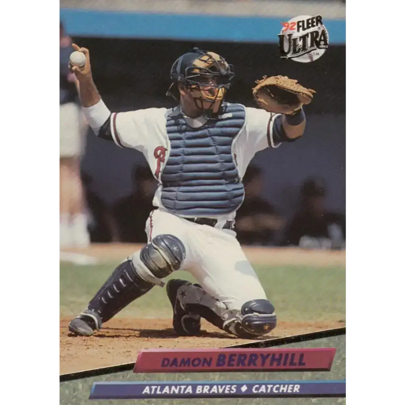 1992 Fleer Ultra #456 Damon Berryhill NM-MT Atlanta Braves Baseball Card - Baseball Card Single
