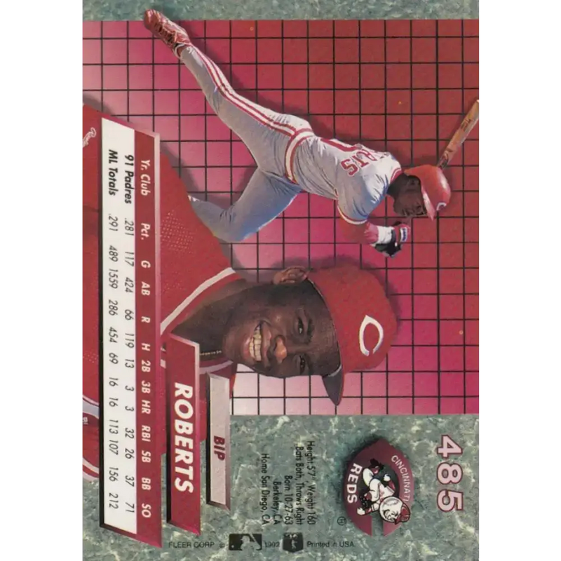 1992 Fleer Ultra #485 Bip Roberts NM-MT Cincinnati Reds Baseball Card - Baseball Card Single