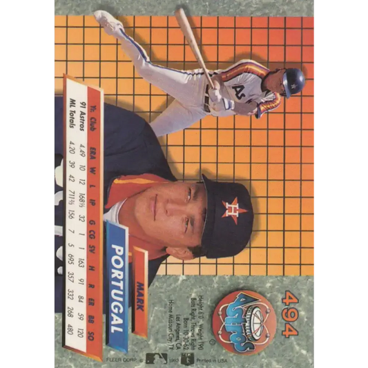 1992 Fleer Ultra #494 Mark Portugal NM-MT Houston Astros Baseball Card - Baseball Card Single