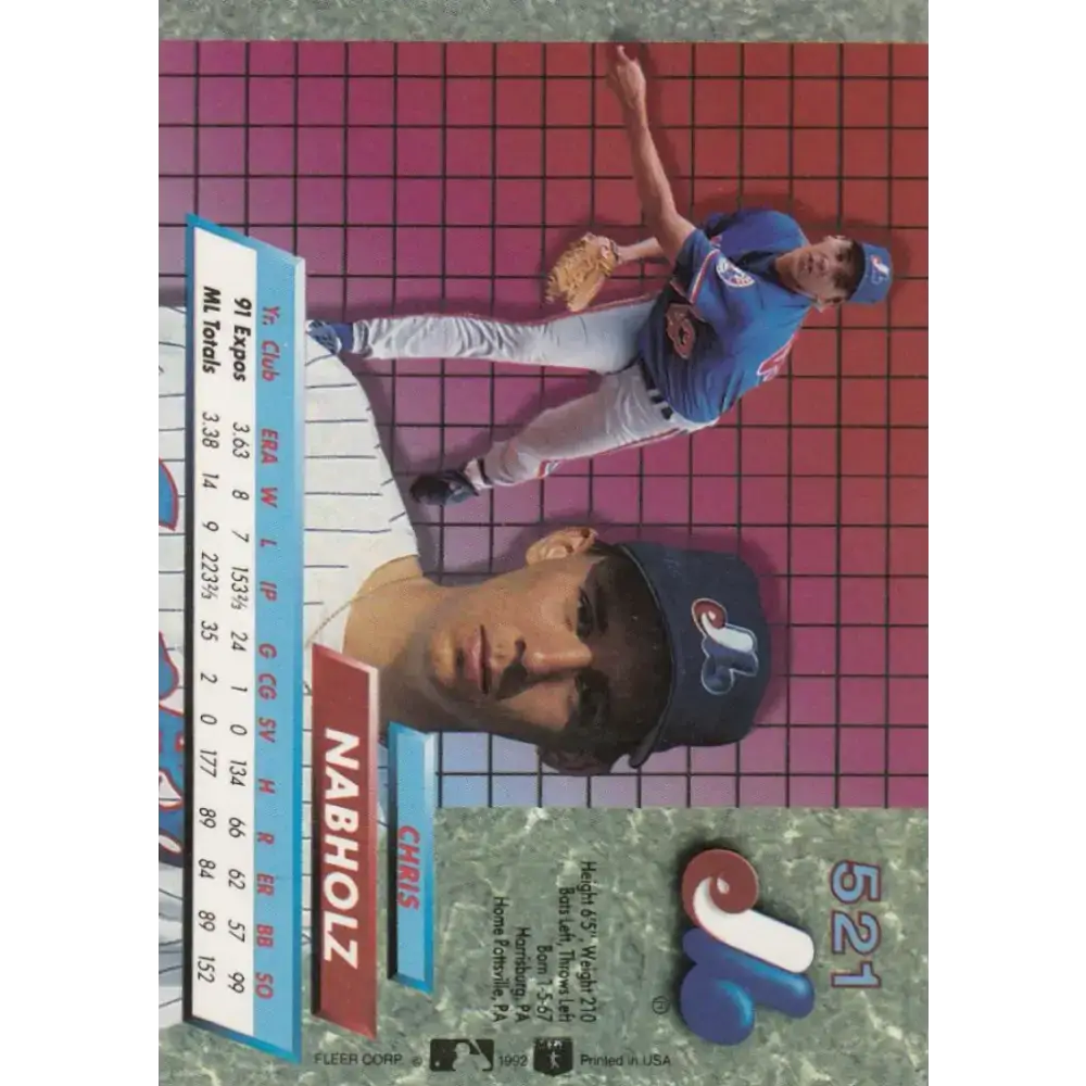 1992 Fleer Ultra #521 Chris Nabholz NM-MT Montreal Expos Baseball Card - Baseball Card Single