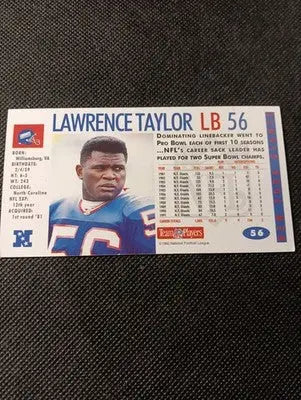 1992 GameDay - #56 Lawrence Taylor. NY Giants. NFL Team Players. NRMT+