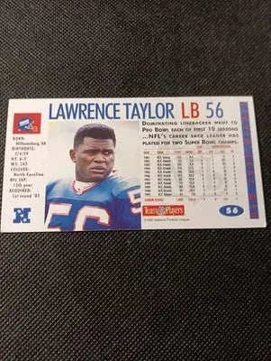 1992 GameDay - #56 Lawrence Taylor. NY Giants. NFL Team Players. NRMT+