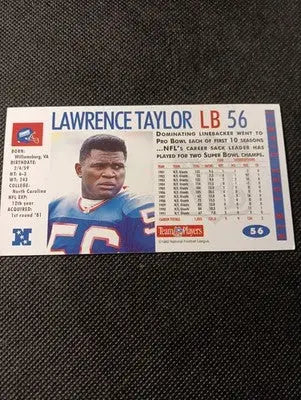 1992 GameDay - #56 Lawrence Taylor. NY Giants. NFL Team Players. NRMT+
