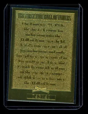 1992 Gold Card The First Five Hall of Famers Mathewson Ruth Cobb Johnson Wagner - Baseball Card Single