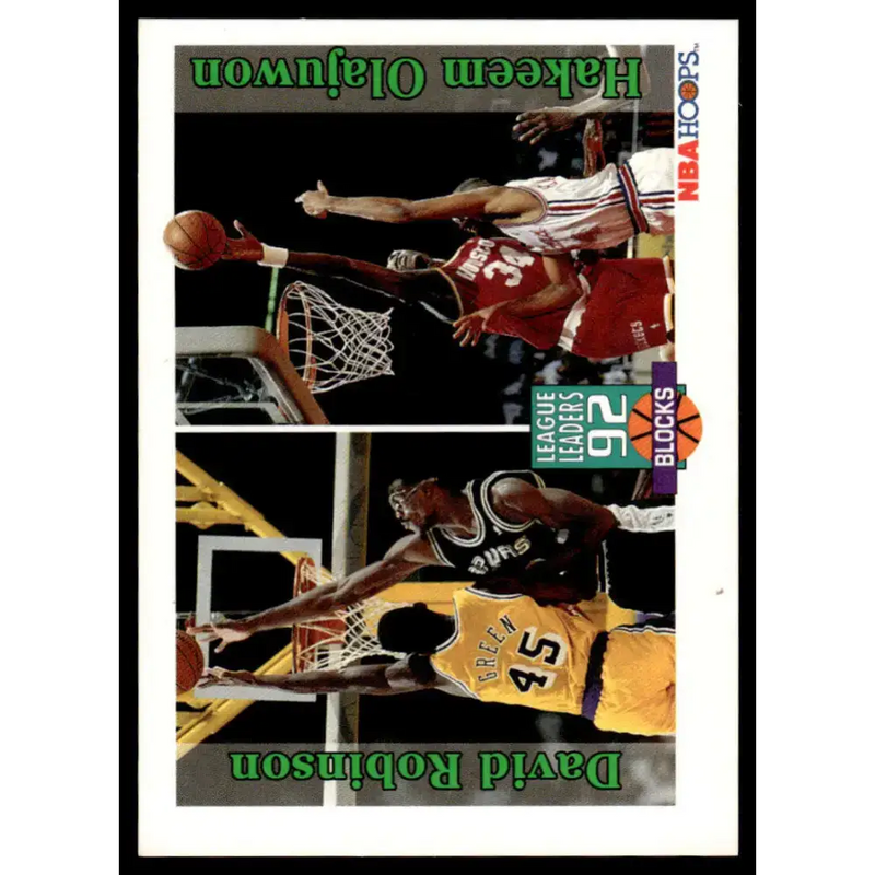 1992 Hoops #323 David Robinson / Hakeem Olajuwon LL Spurs / Rockets Basketball Card - Basketball Card Single