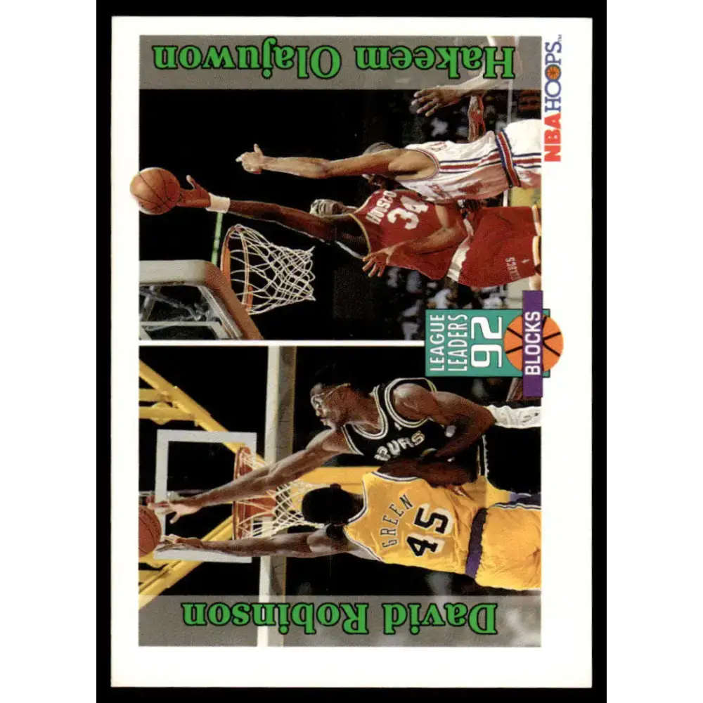1992 Hoops #323 David Robinson / Hakeem Olajuwon Spurs / Rockets Basketball Card - Basketball Card Single