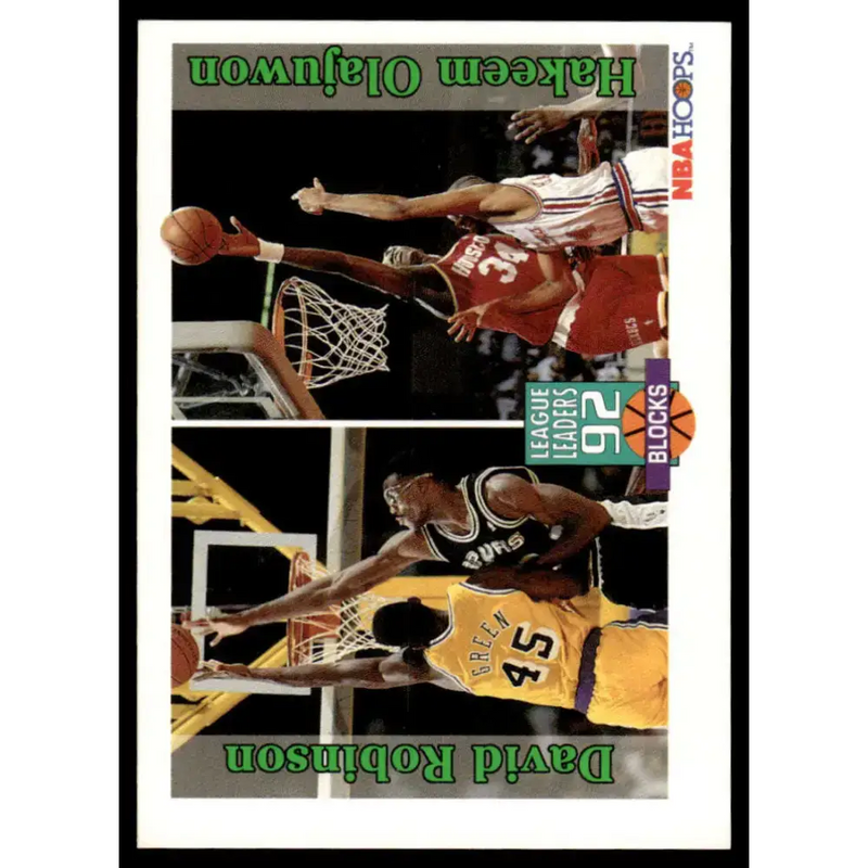 1992 Hoops #323 David Robinson / Hakeem Olajuwon Spurs / Rockets Basketball Card - Basketball Card Single