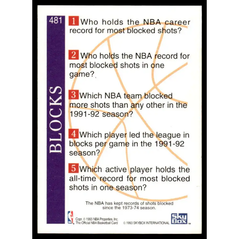 1992 Hoops #481 David Robinson NM/MT San Antonio Spurs Basketball Card - Basketball Card Single