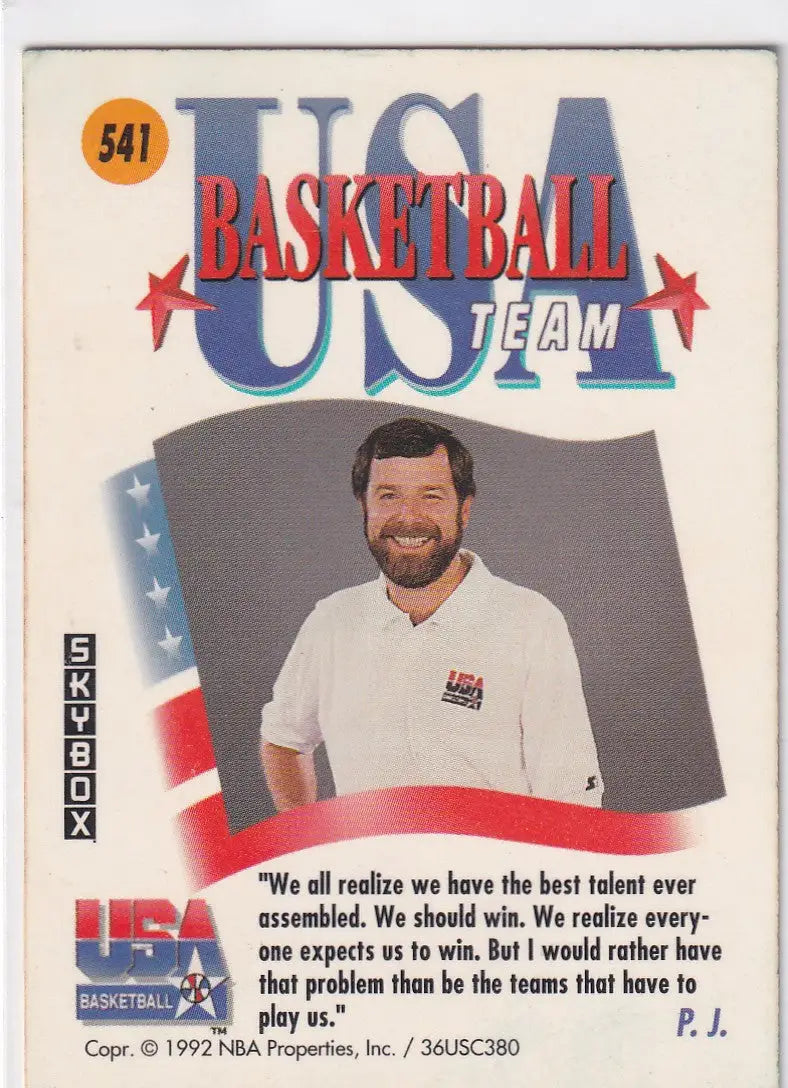 1992 HOOPS #541 PJ CARLESIMO USA- USA - Basketball Card Single