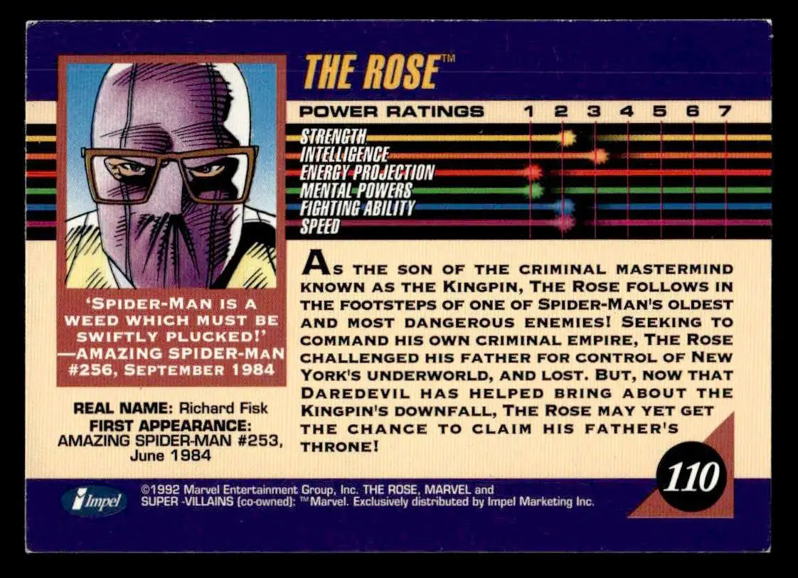 1992 Impel Marvel Universe #110 The Rose - Non-Sports Card Single