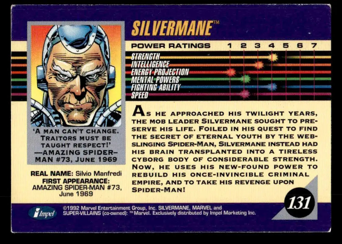 1992 Impel Marvel Universe #131 Silvermane - Non-Sports Card Single