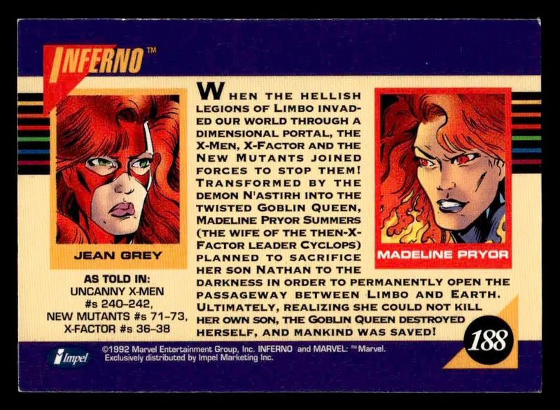 1992 Impel Marvel Universe #188 Inferno - Non-Sports Card Single