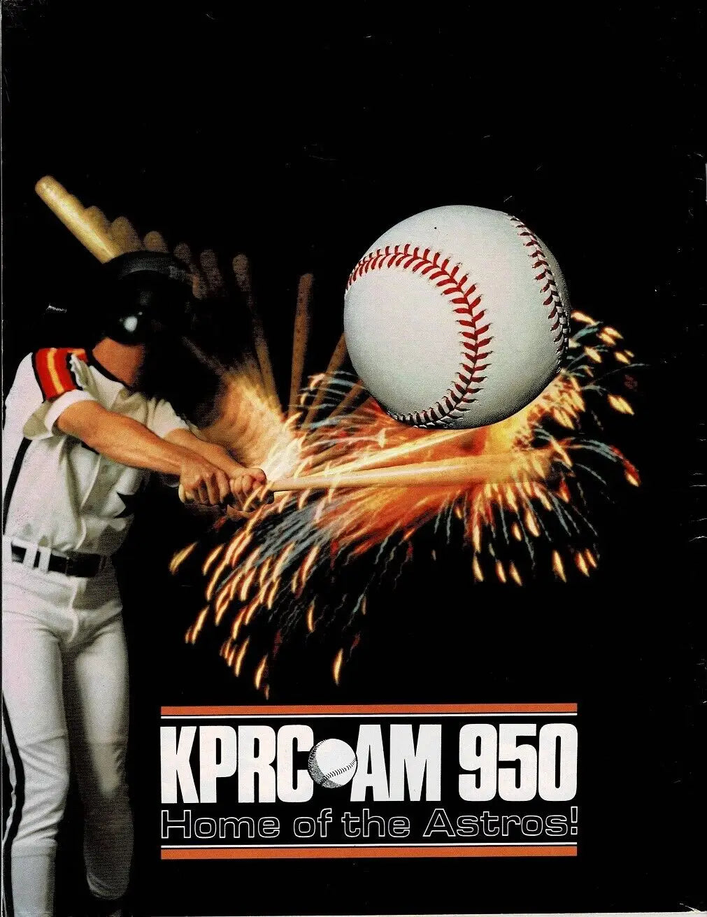 Baseball player hitting a ball with 1992 Jeff Bagwell signed auto baseball magazine